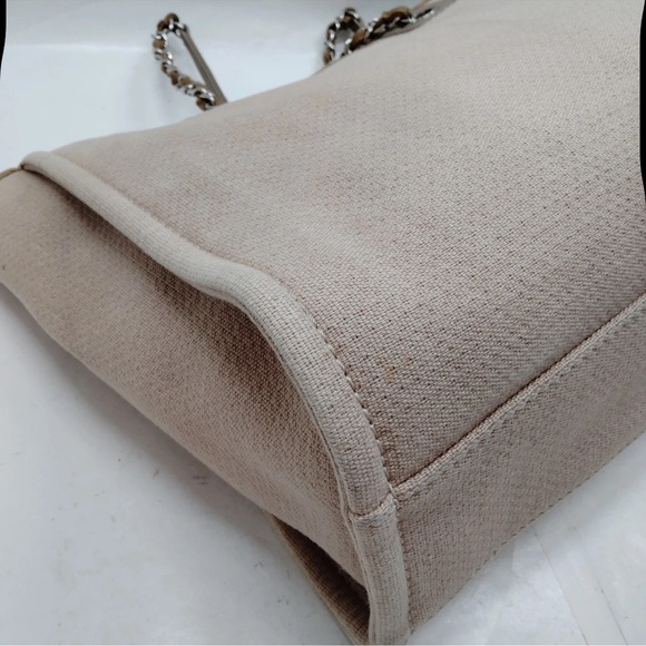 Chanel Tote Bag Deauville PM Beiges Canvas - Picture 9 of 13